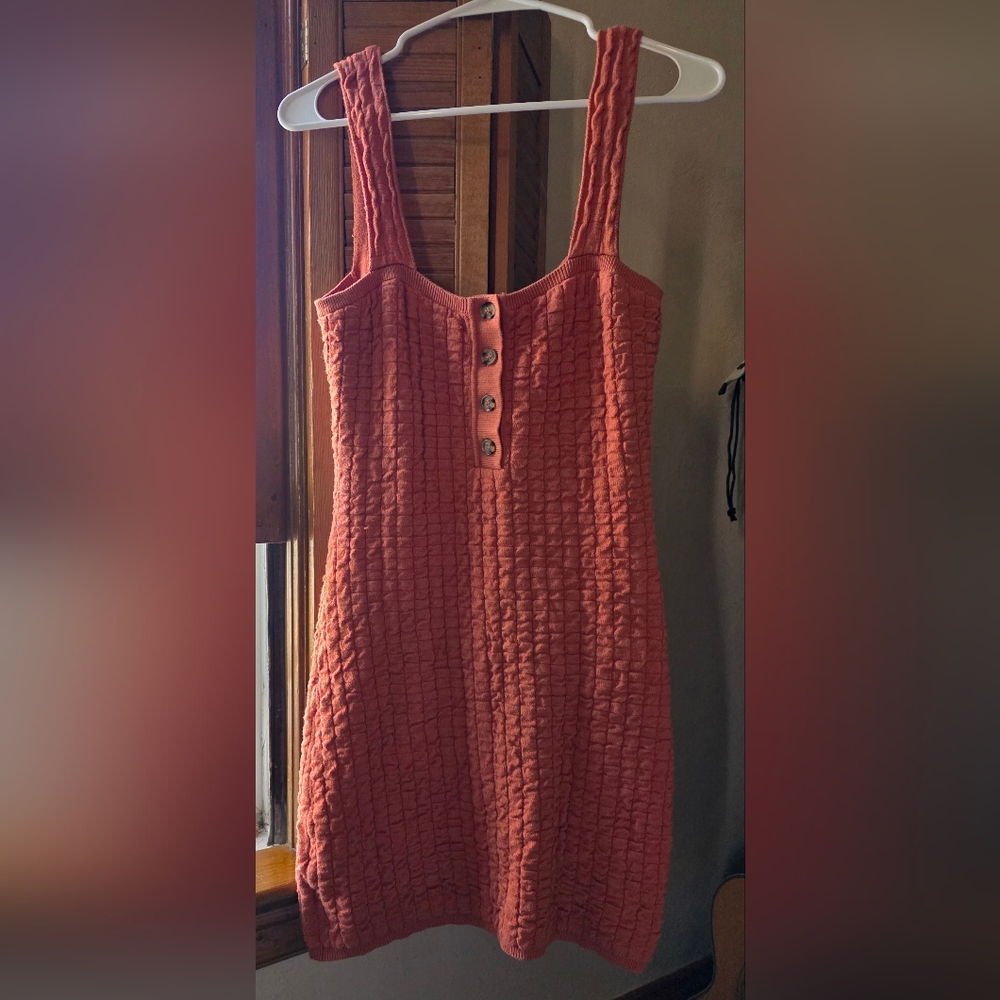 Free People Beach Coral Jersey Short Dress M